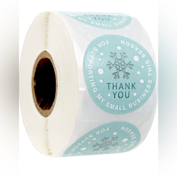 100 Snowflake Thank You for Supporting My Small Business This Season Stickers - Picture 2 of 5